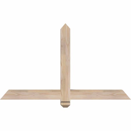 Ekena Millwork Eugene Smooth Timber Gable Bracket, Douglas Fir, 48"W x 28"H x 3 1/2"D x 3 1/2"F, 14/12 Pitch GBW048X28X0404EUG00SDF